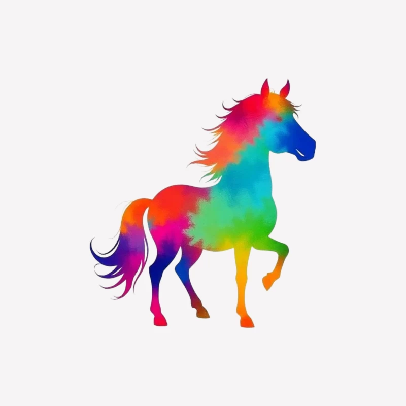 Colorful horse Silhouette