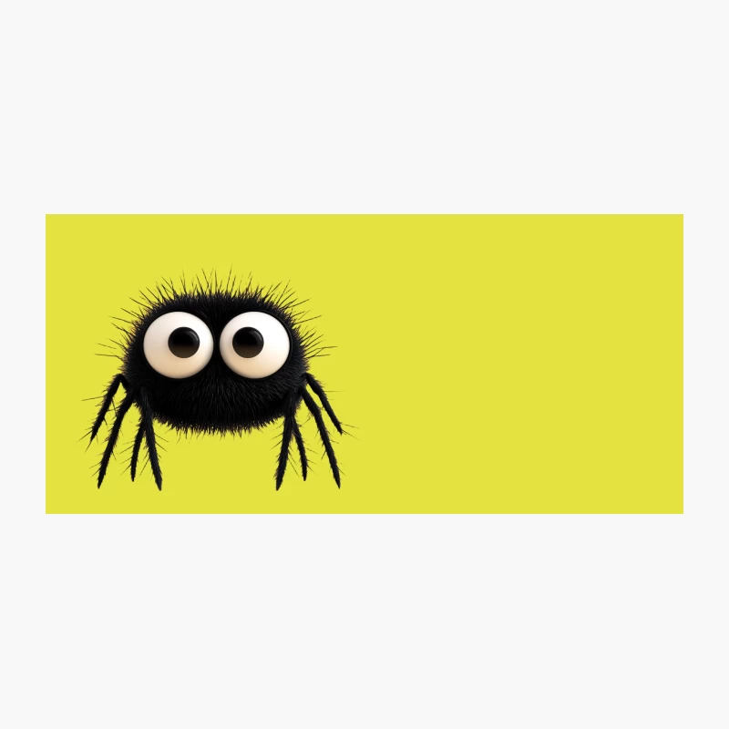 Cute Fluffy Cartoon Spider with Big Eyes Coffee Mug