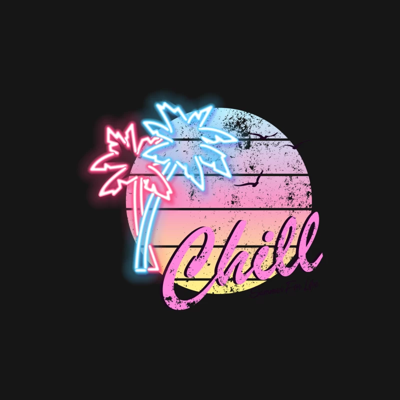 Vibe d'été avec Palmiers Néon Femme Manches Longues T-Shirt