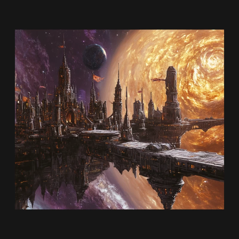 Futuristic Alien Metropolis Overlooking Galactic Splendor Mouse Pad