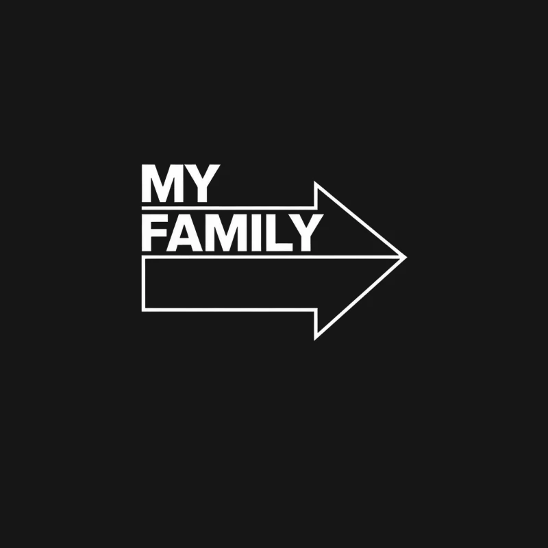 Simple White Arrow Design with "My Family" Text Female Long Sleeve T-Shirt