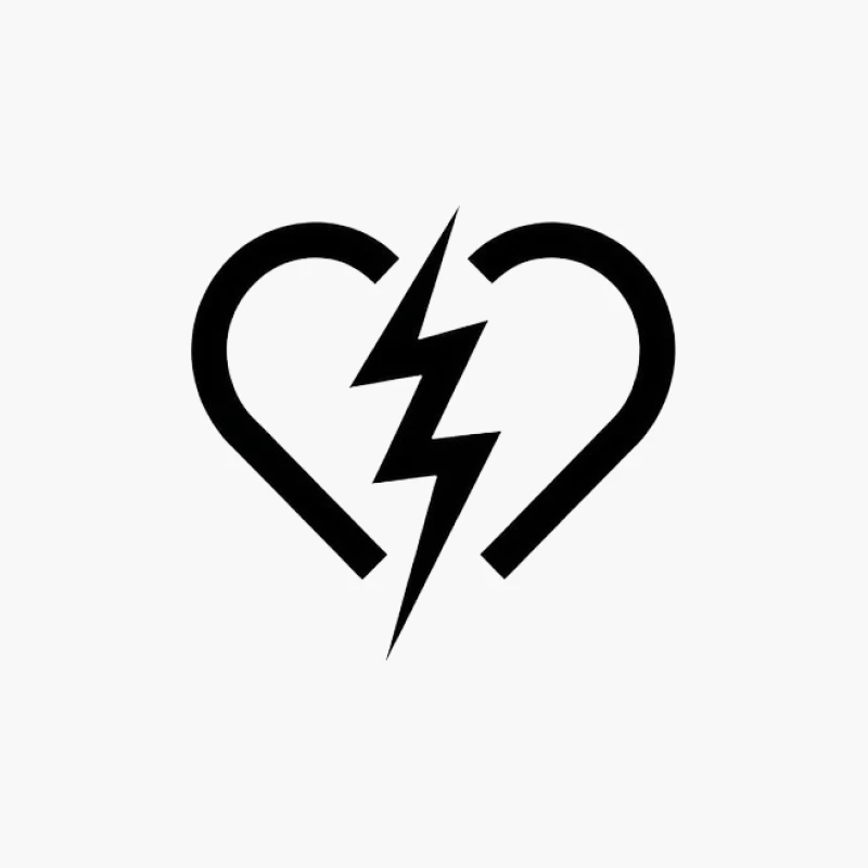 Black and White Minimalist Lightning Heart Symbol Cotton Tote Bag