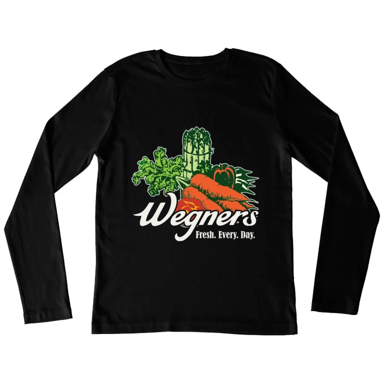 Wegner's Fresh Daily Vegetable Market Logo Female Long Sleeve T-Shirt