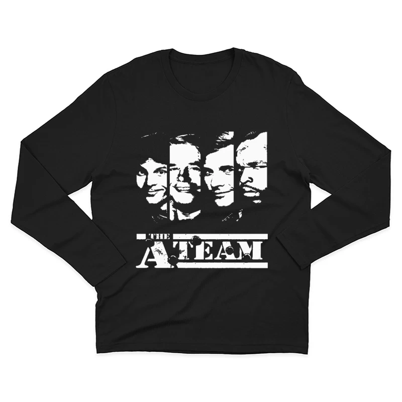 Minimalist Line Drawing of Multiple Faces Male Long Sleeve T-Shirt