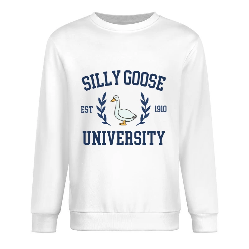 Silly Goose University Vintage-Style Logo Design Male Pullover Sweatshirt