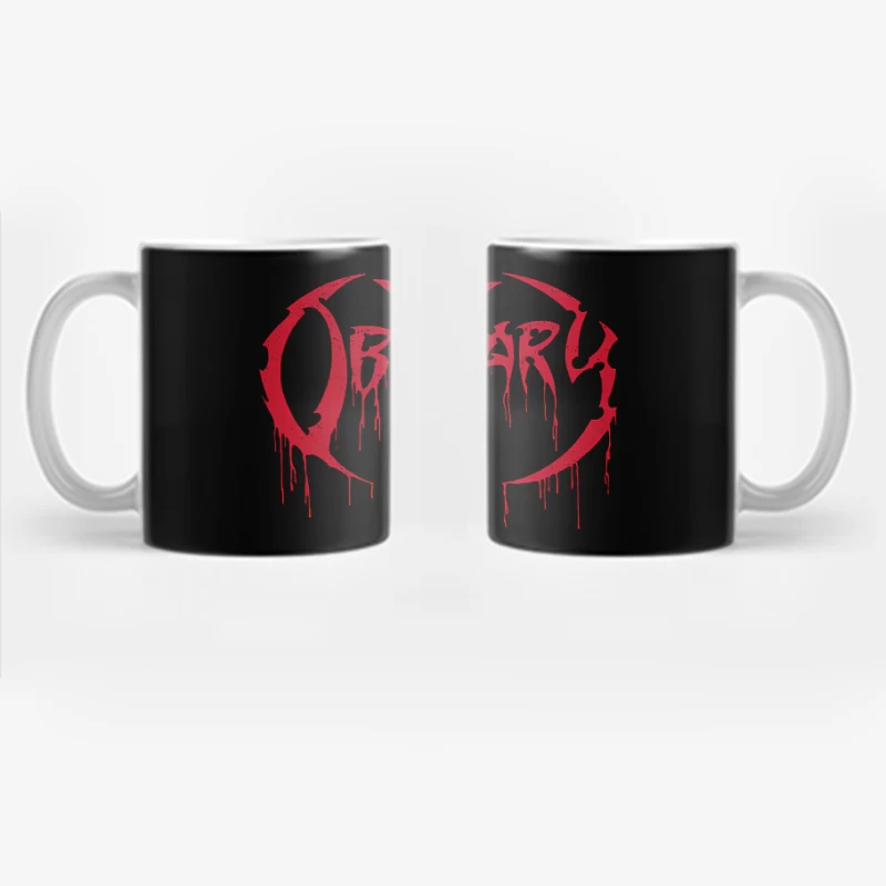 Obituary Cause of Death Red Logo Coffee Mug