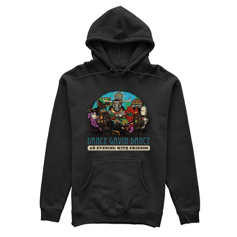 Dance Gavin Dance: Cartoon Characters Playing Poker Under Disco Ball Female Pullover Hoodie