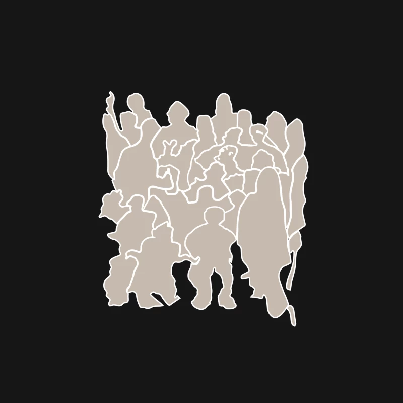 Gruppe von Menschen Silhouette Herren Langarm T-Shirt