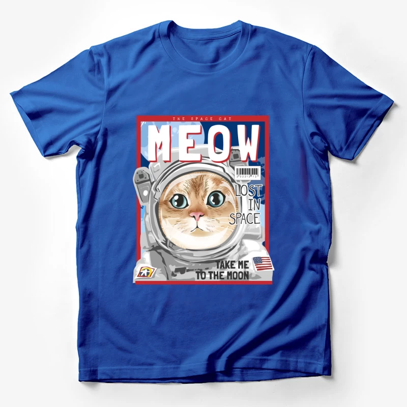 Weltraumkatze auf dem Titel des Magazins Herren T-Shirt