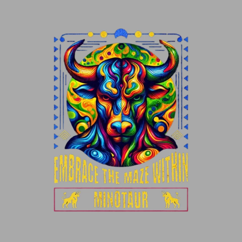 Psychedelic Minotaur: Embrace the Maze Within Female Pullover Hoodie