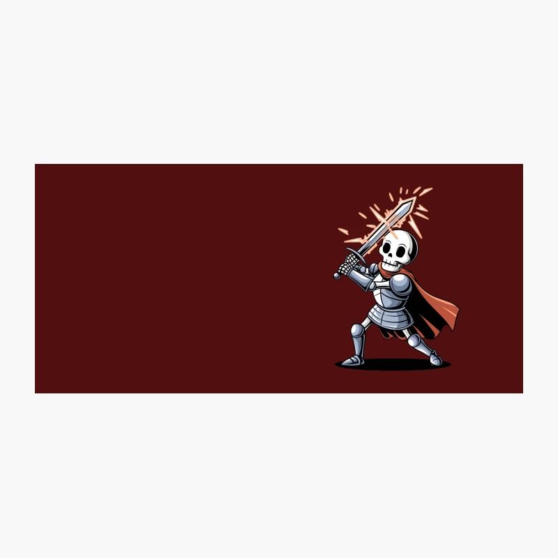 Cute Cartoon Skeleton Knight with Sword and Red Cape Coffee Mug