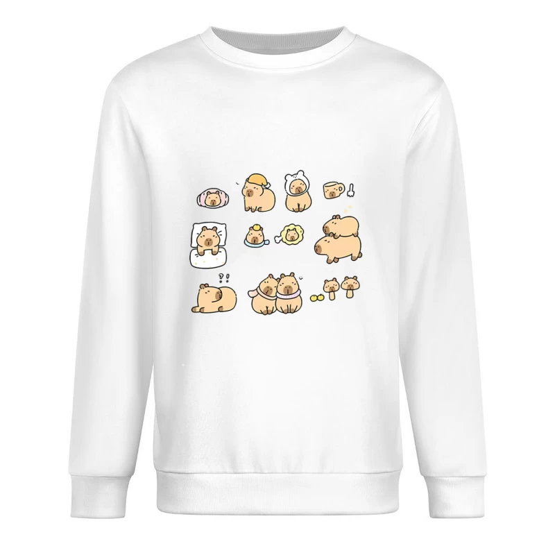 Illustrations mignonnes de Capybara Homme Sweat-shirt à enfiler