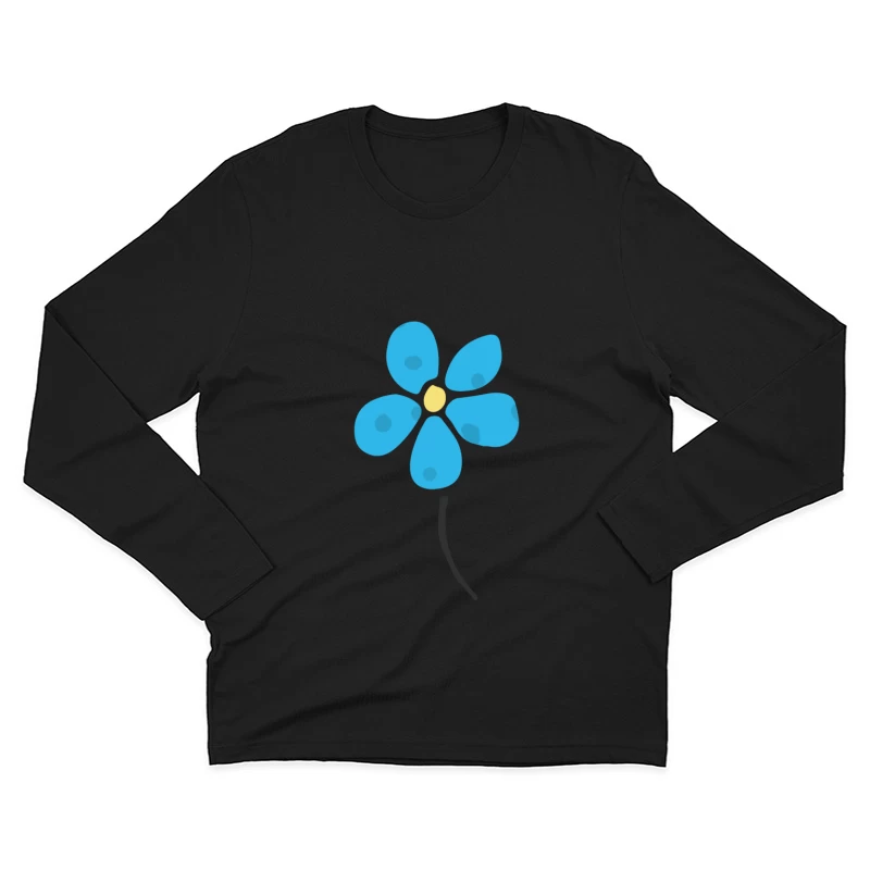 Fleur bleue minimaliste Homme Manches Longues T-Shirt