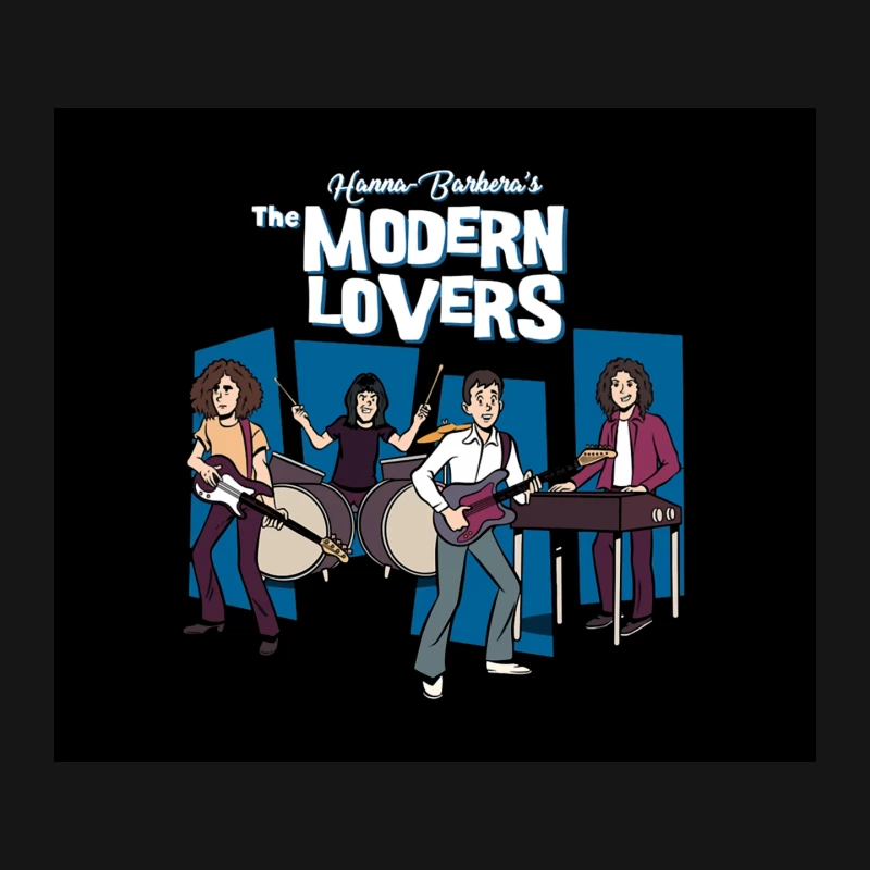 Retro-Style Cartoon Album Cover of The Modern Lovers Band Mouse Pad