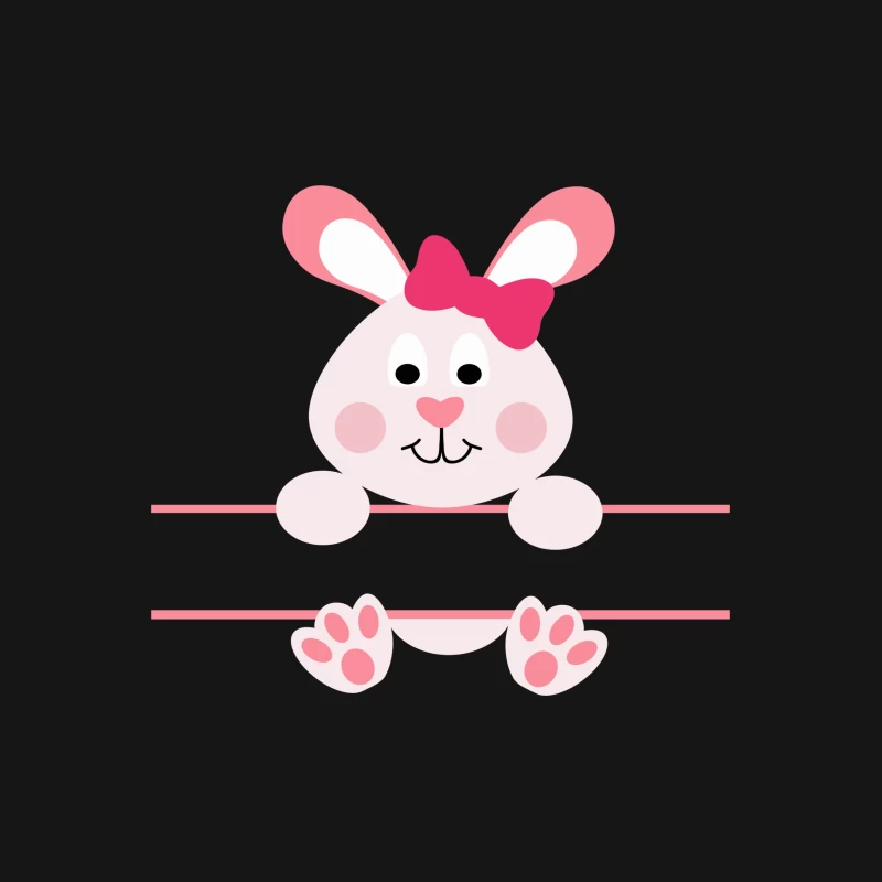 Lapin mignon avec nœud rose Femme T-Shirt