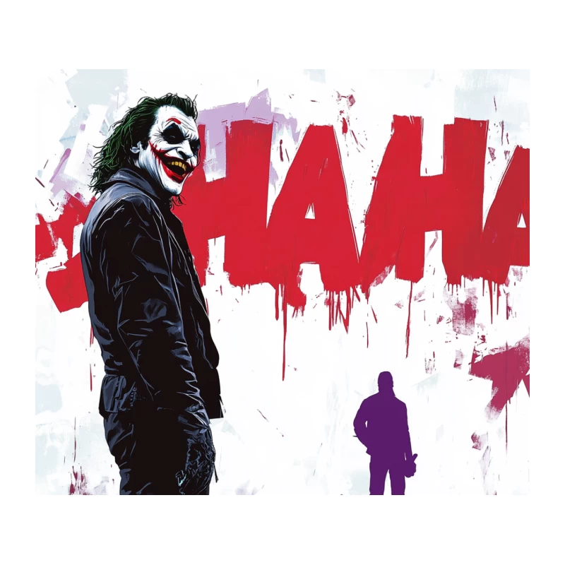 Menacing Joker Character with Graffiti Background Tapestry
