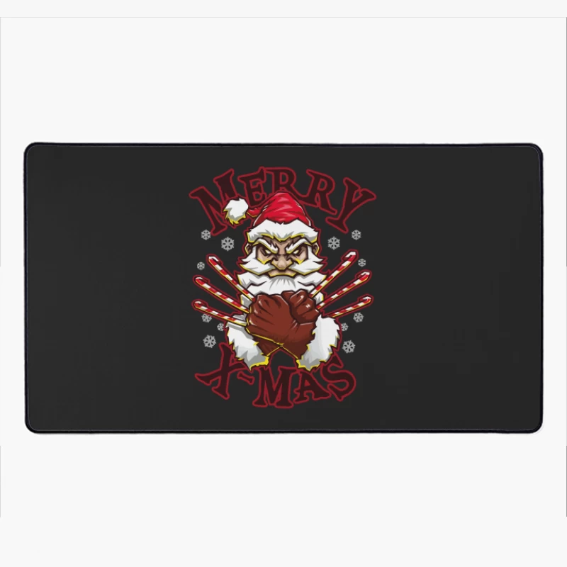 Muscle Santa: Merry X-Mas with Attitude Desk Mat