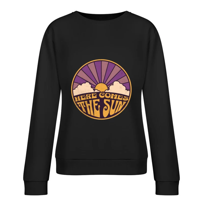 Lever de Soleil Rétro avec Nuages Femme Sweat-shirt à enfiler