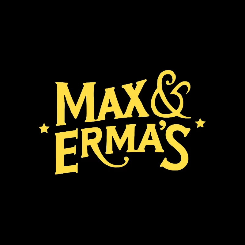 Max & Erma's Yellow Typography Logo Design Tapestry