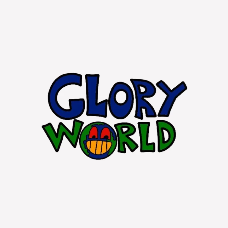 Glory World Logo mit lächelndem Globus Herren T-Shirt