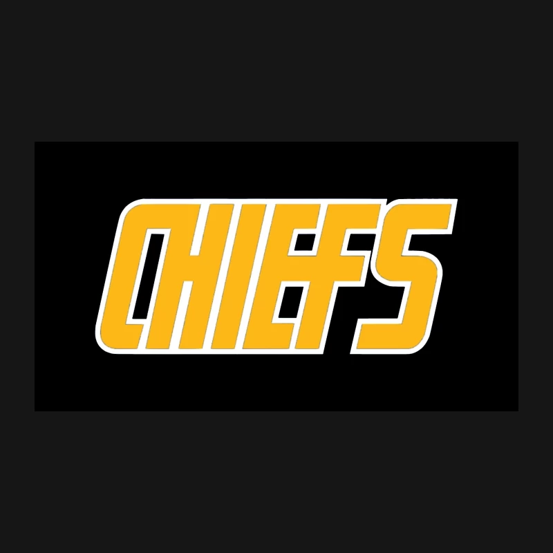 Yellow Chiefs Logo: NFL Sports Team Text Desk Mat