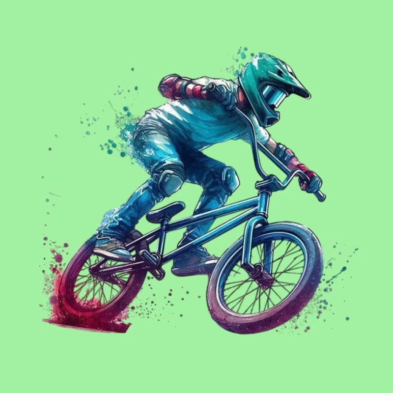 Dynamic BMX Biker in Action Pin