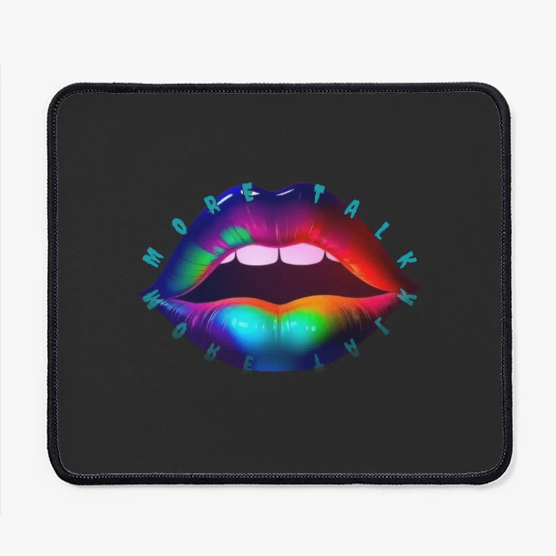 Rainbow Pierced Lips Pop Art Design Mouse Pad