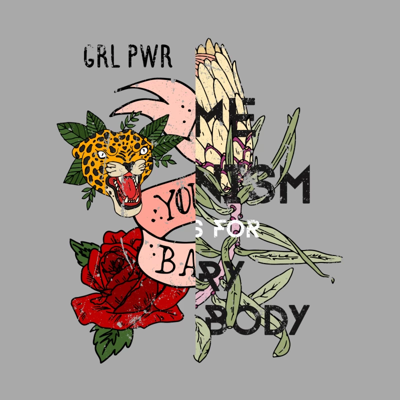 Tatouage Animal et Botanique avec Texte Homme Sweat à capuche