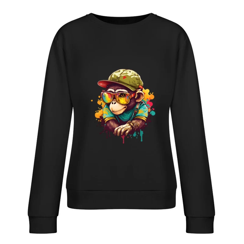 Stylischer Affe mit Sonnenbrille Damen Pullover Sweatshirt