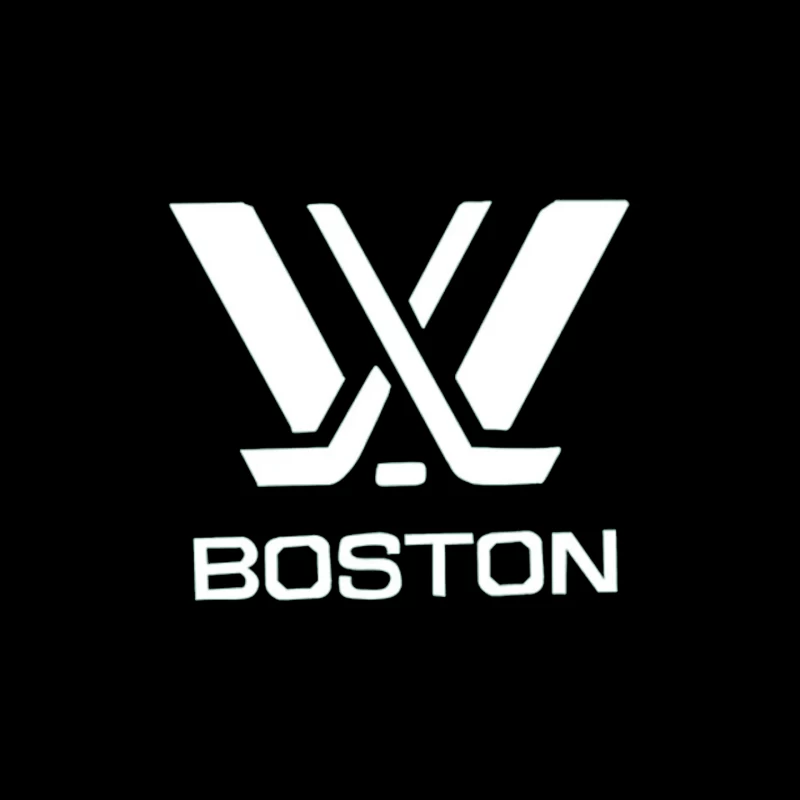 Boston Hockey Team Logo Line Drawing Mouse Pad