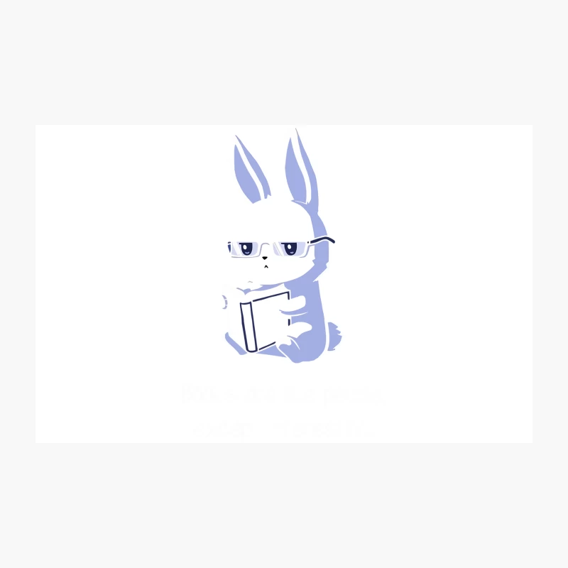 Studious Cartoon Rabbit Reading with Glasses Travel Mug