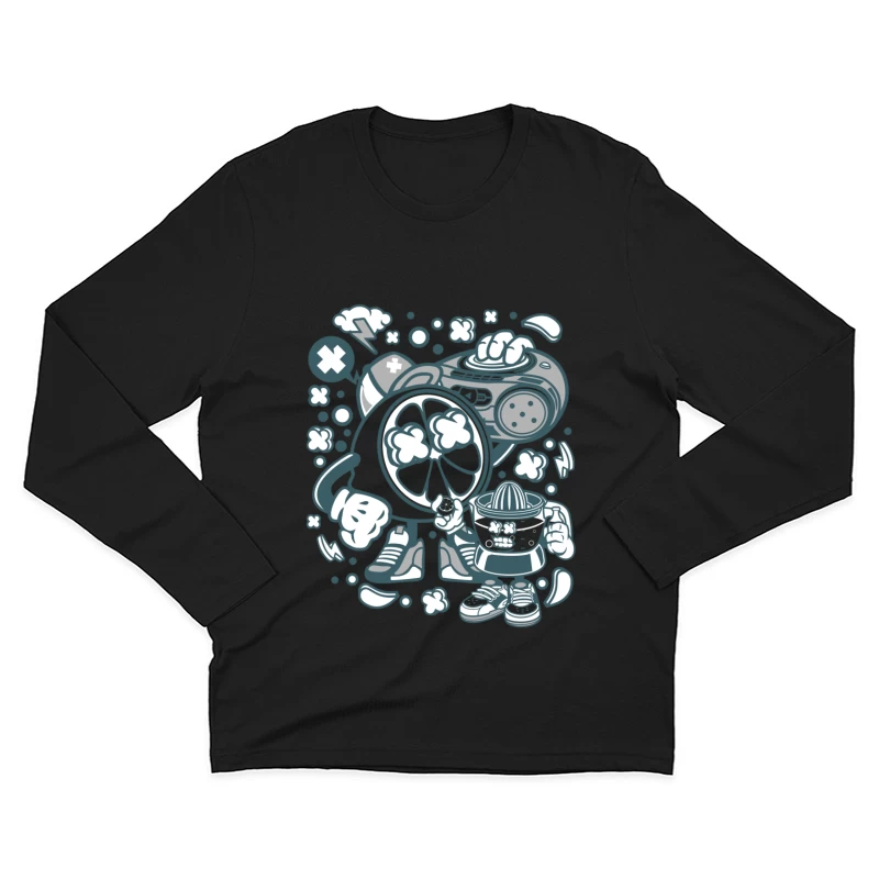 Design Énergique aux Agrumes et Musique Homme Manches Longues T-Shirt