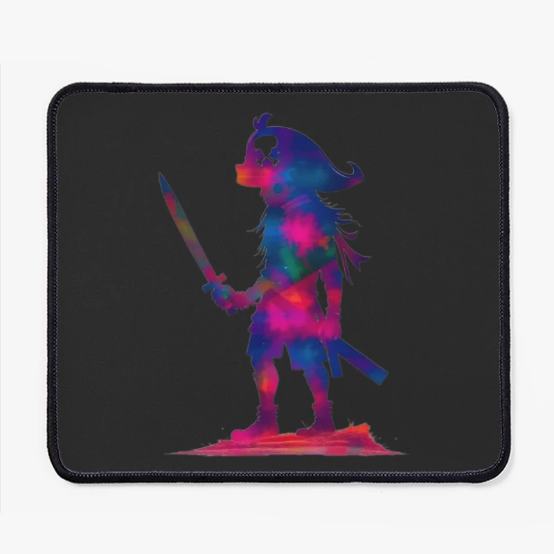 Cosmic Pirate Silhouette with Sword Mouse Pad