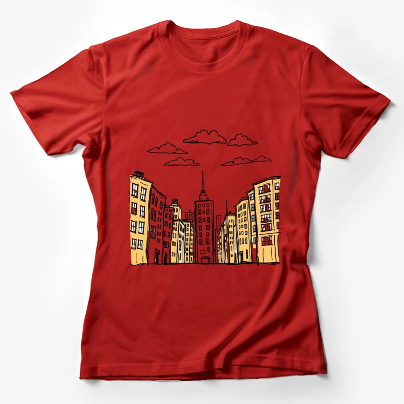 Cityscape Illustration Female T-Shirt