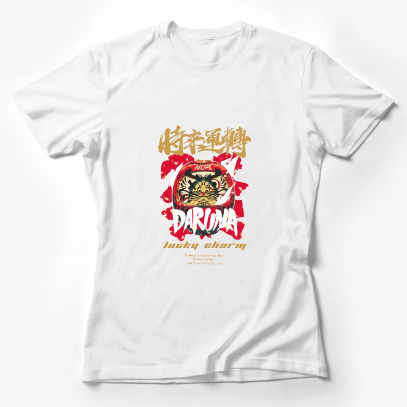 Daruma Glücksbringer Design Damen T-Shirt