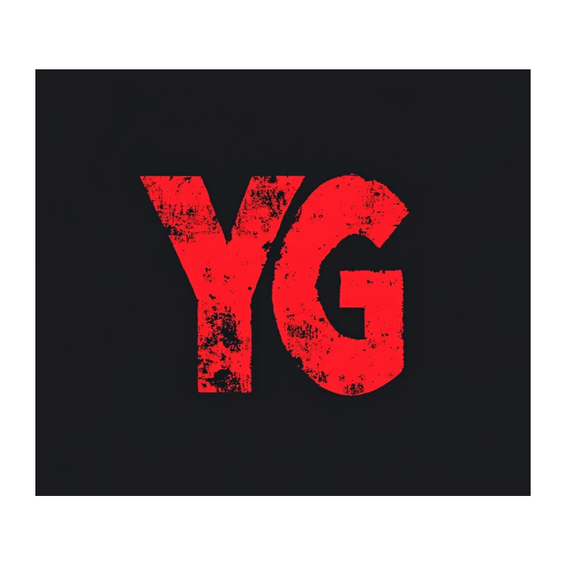 Distressed YG Logo on Black Background Tapestry