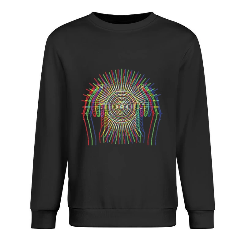 Design abstrait de lignes colorées Homme Sweat-shirt à enfiler