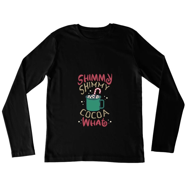 Tasse de chocolat chaud et canne en sucre Femme Manches Longues T-Shirt