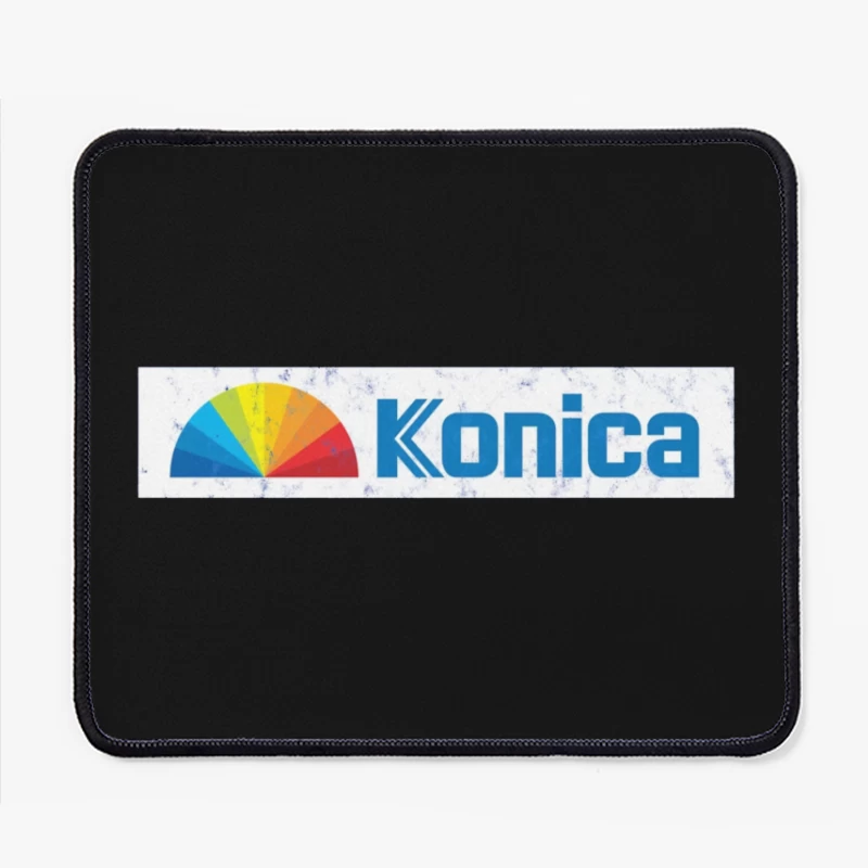 Konica Corporate Logo with Rainbow Semicircle Design Mouse Pad