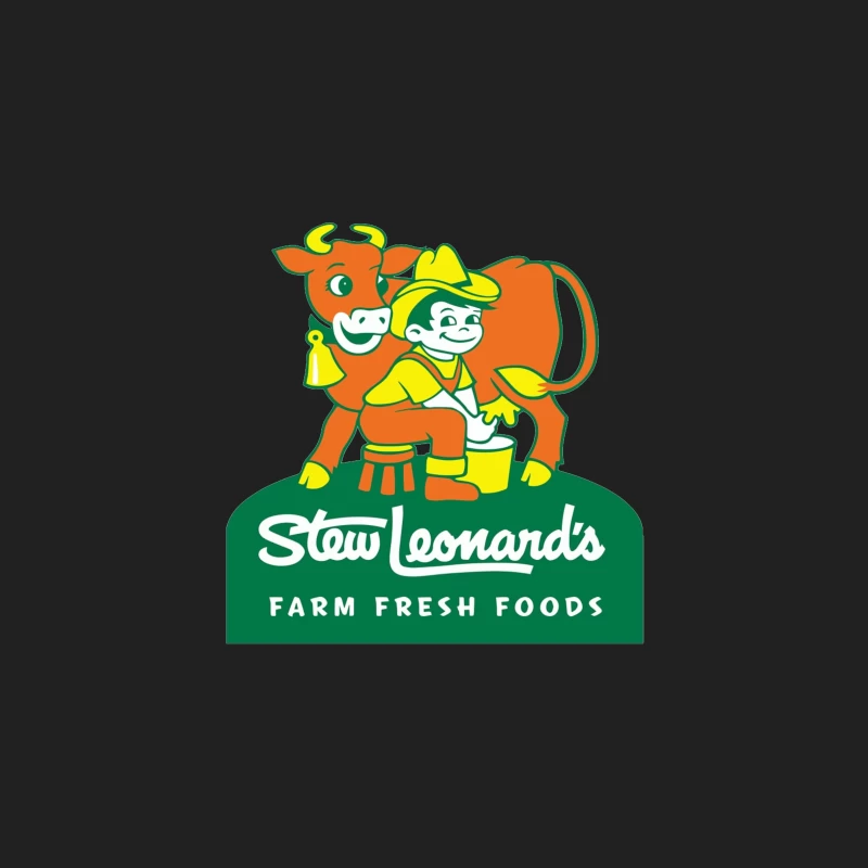 Stew Leonard's Vintage Farm Fresh Foods Logo with Cartoon Cow Bucket Hat