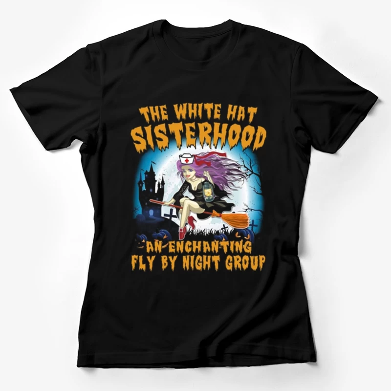 Sœur sorcière sur balai Femme T-Shirt