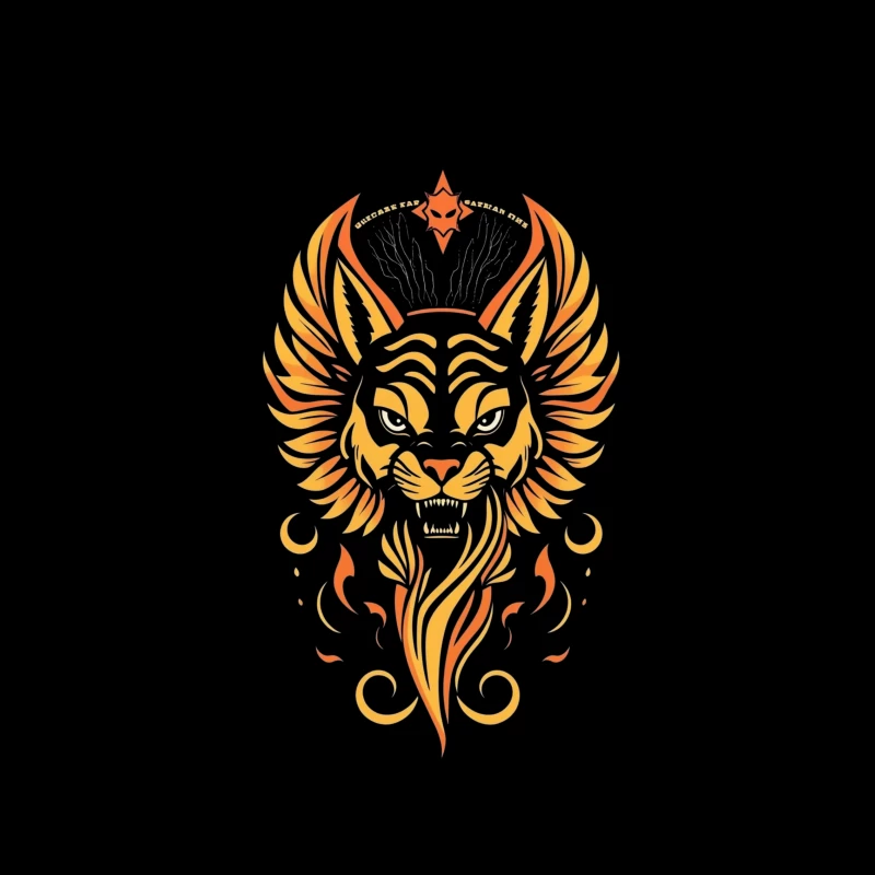 Fierce Winged Lion Illustration iPhone Case