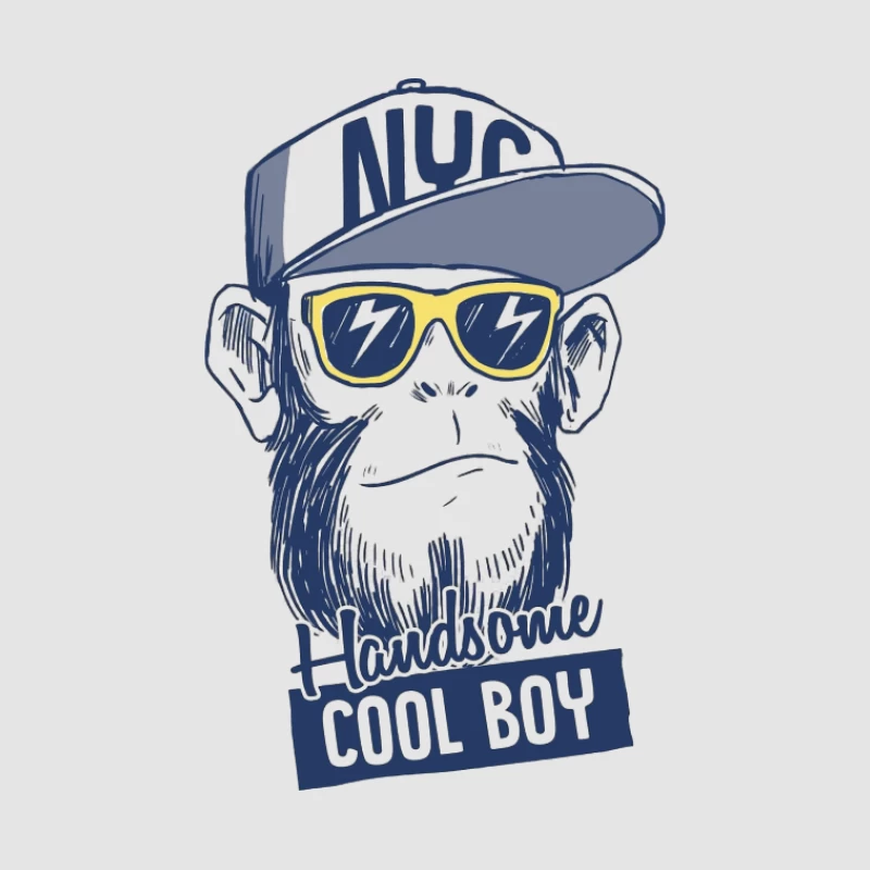 Kühler Affe mit NYC-Mütze Herren Pullover Hoodie