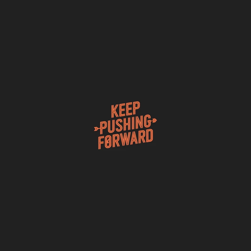 Motivational Orange Typography: Keep Pushing Forward Bucket Hat
