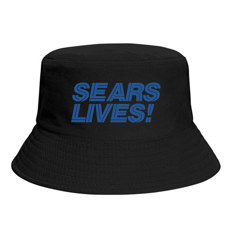 Sears Lives! Blue Text Logo Design Bucket Hat