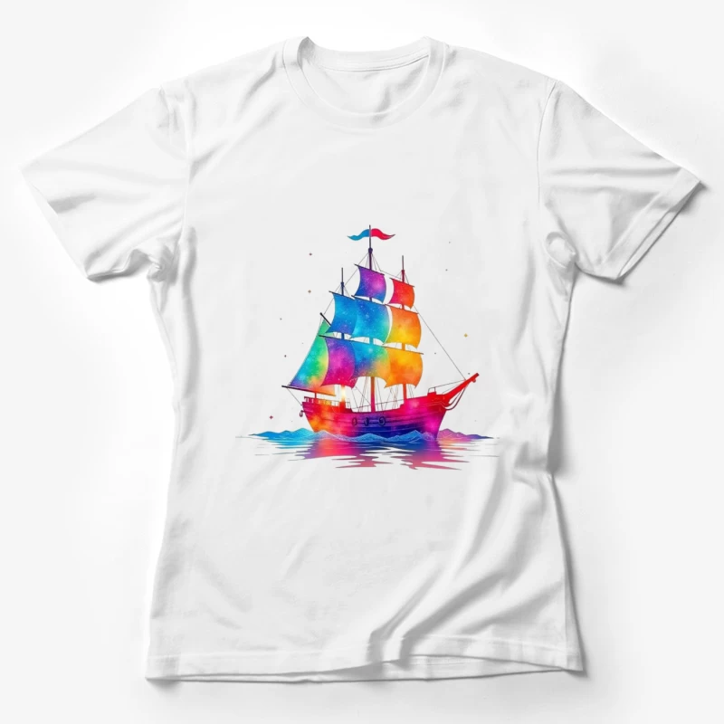 Colorful Sailing Ship Female T-Shirt