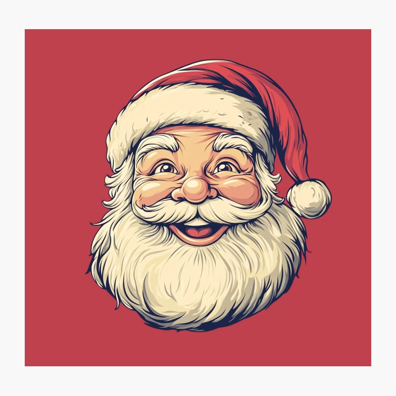Festive Christmas Santa Cartoon Illustration Throw Pillow