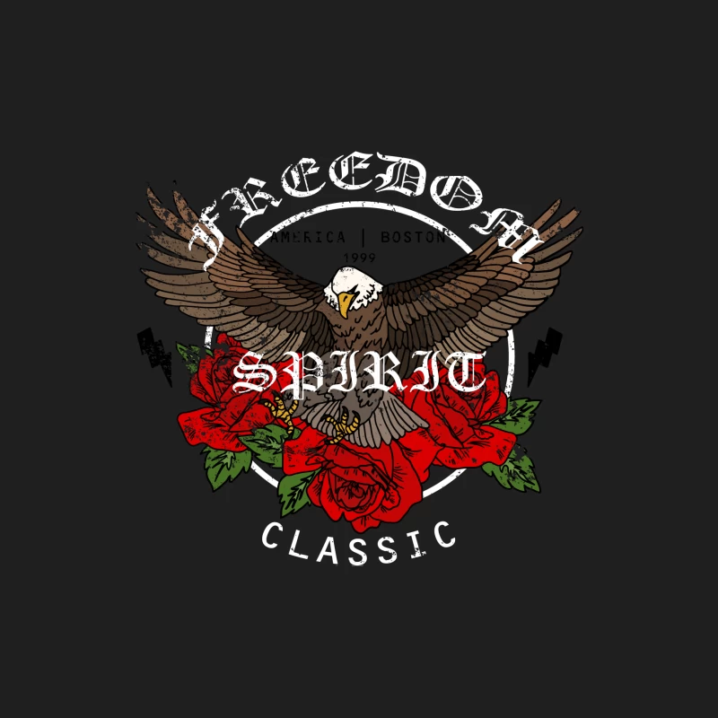 Aigle et roses avec esprit et liberté Homme Débardeur