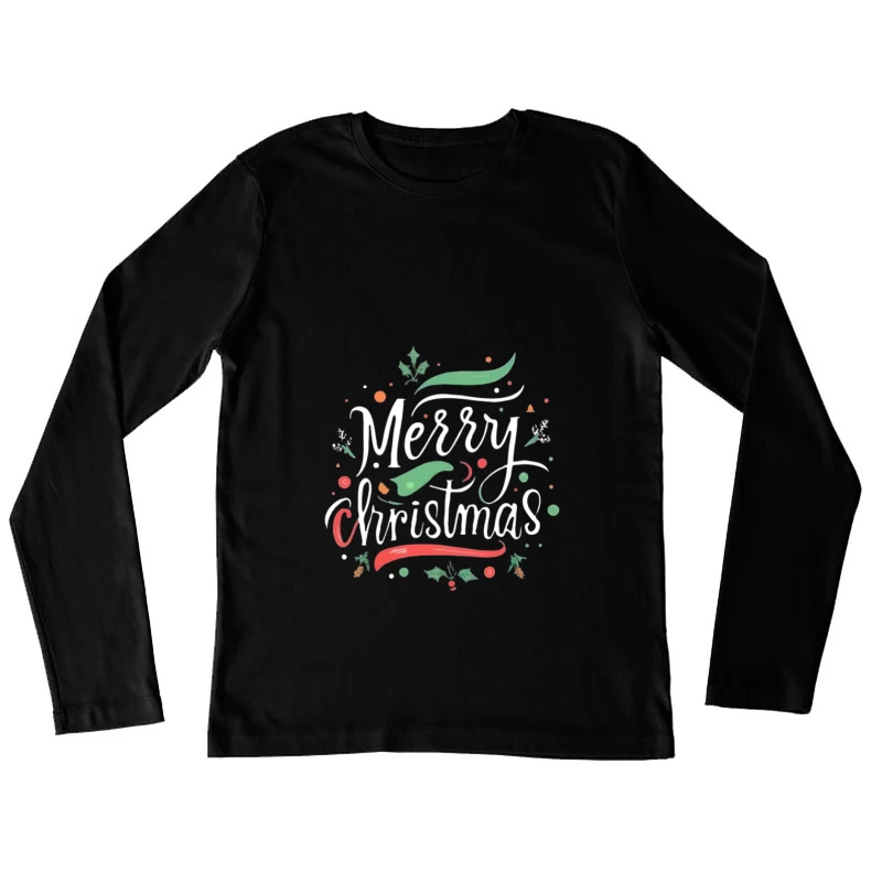Design de Vœux Joyeux Noël Femme Manches Longues T-Shirt