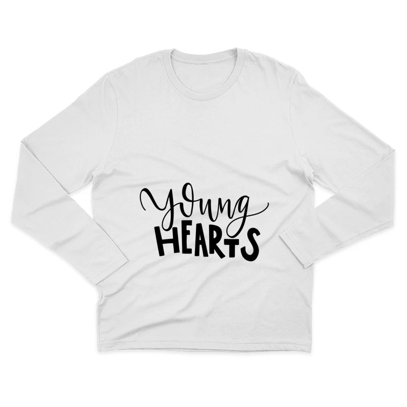 Design typographique Young Hearts Homme Manches Longues T-Shirt
